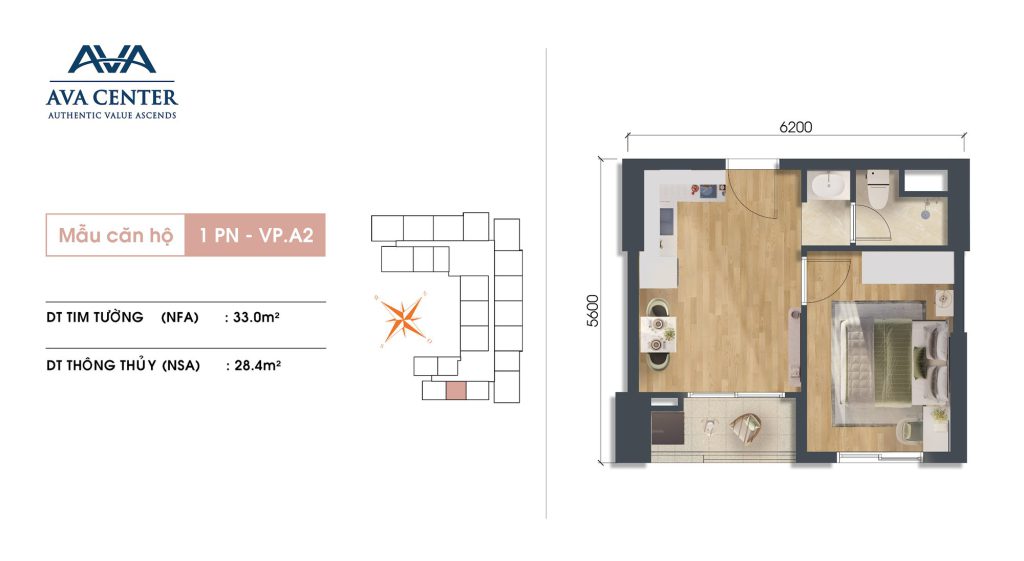 Mặt bằng officetel VP.A2