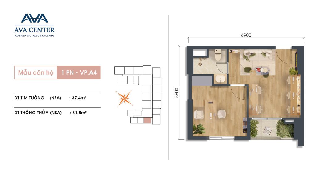 Mặt bằng officetel VP.A4